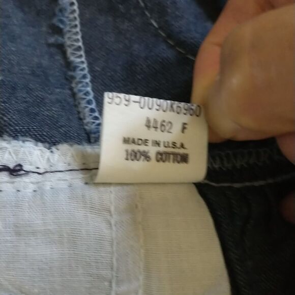 Vtg Oshkosh BGosh Vestbak Denim Jumper Dress 2T Blue Floral Straps Pocket USA - Picture 7 of 7